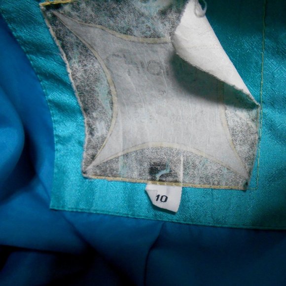 Vintage Chiango teal rain coat womens size 10 - Picture 3 of 4